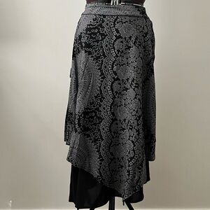 'Mawlana' Black Bandana Skirt with string ties and asymmetrical shape​